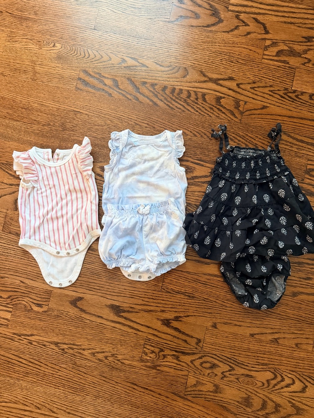 0-3 month girl sets and onesie